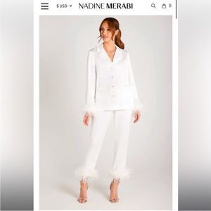 NWT & original box Nadine Merabi white pajamas